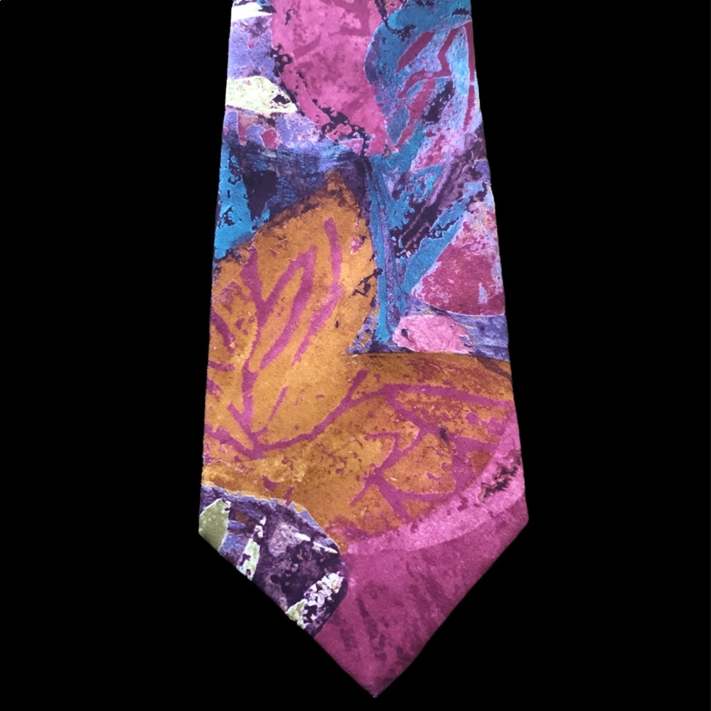 Jonathan Stewart Mens Tie Necktie Multicolor Abstract